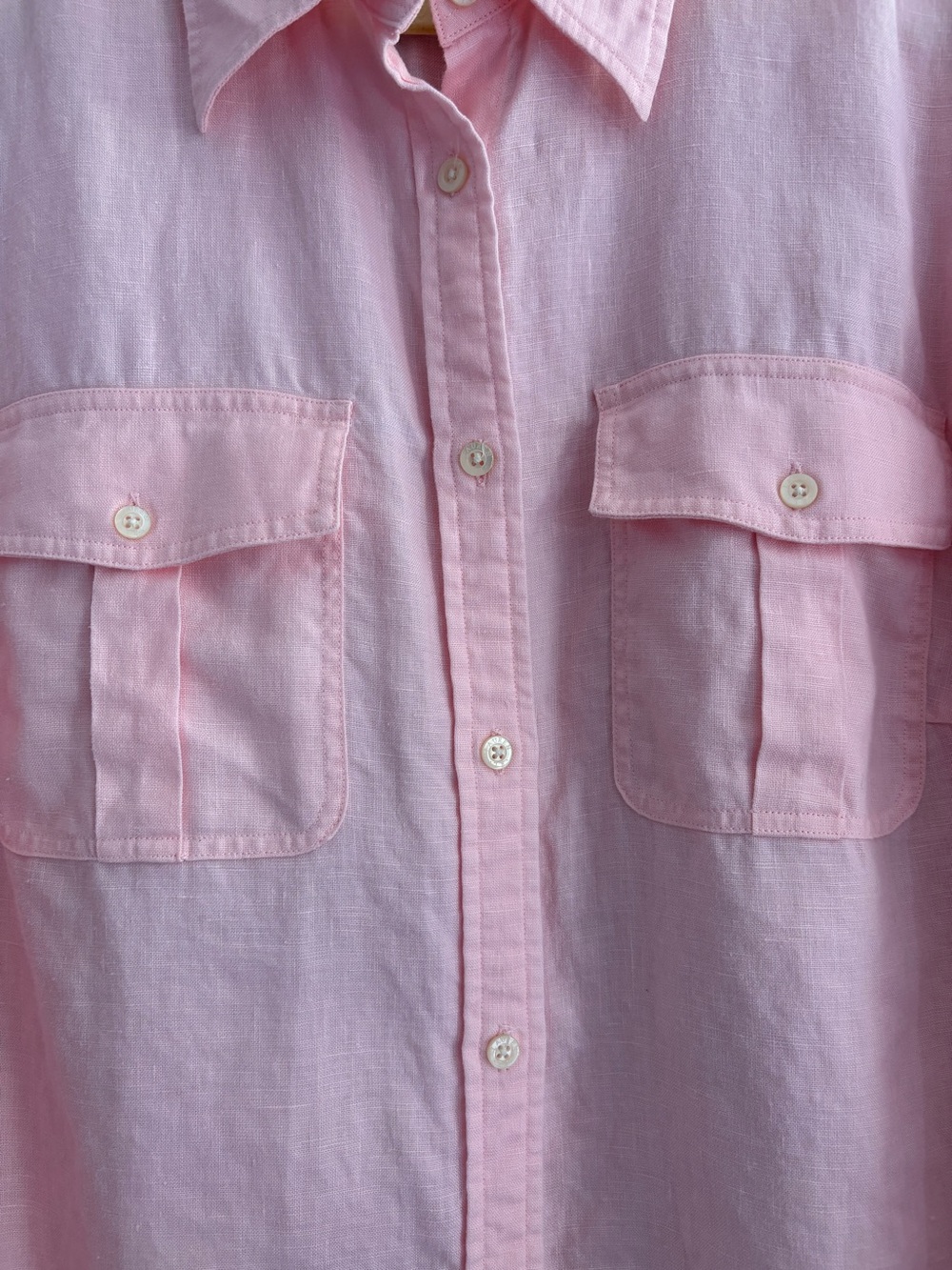 Lauren Ralph Lauren pink linen button down Women’s 1X - Picture 2 of 7